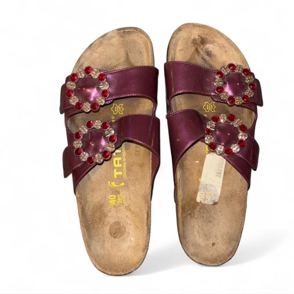 Rare Birkenstock tatami sandals with jeweled buckles size 40